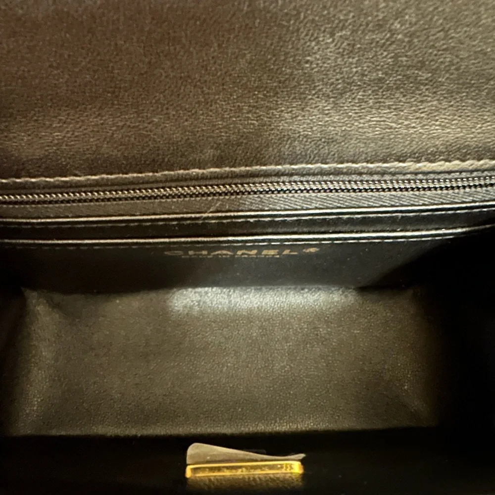 CHANEL 25S CLASSIC BLACK MINI SQUARE FLAP  BAG IN LAMBSKIN FULL SET - Picture 7 of 8